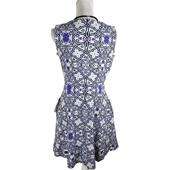 Talbots ~Woman Size M Petite~ Blue Multi Cotton Sleeveless Dress w/Pockets. - Picture 9 of 12